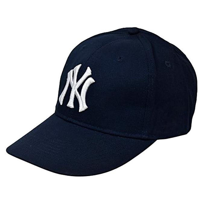 Black and White Cotton NY Cap for Men