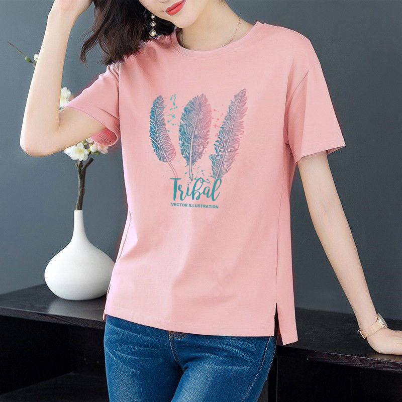 Women's superior Printed Pink Pata Design t shirt Collection By PONNO BAZAAR